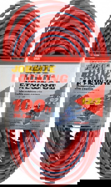 100', 12/3 Gauge/Conductors, Red Outdoor Extension Cord