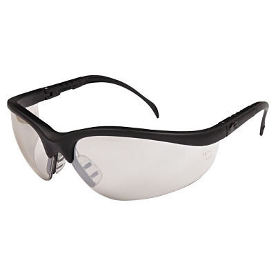 Safety Glasses: Scratch-Resistant, Polycarbonate, Clear Mirror Lenses, Full-Framed