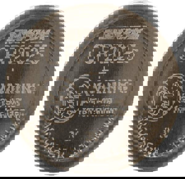 Standard Battery: Size CR2025, Lithium-ion