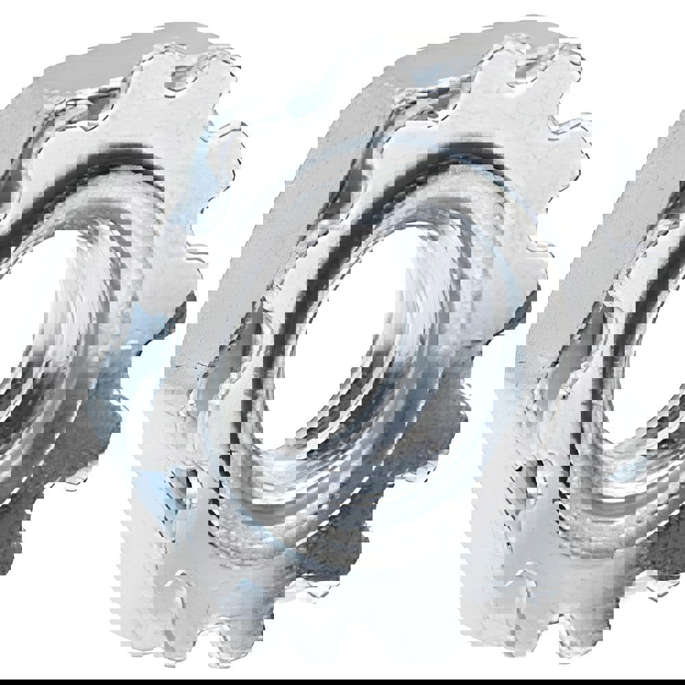 #10-24, Zinc Plated, Steel K-Lock Hex Nut with External Tooth Lock Washer