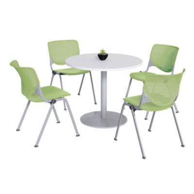 TABLE,4 LGRN CHAIRS,WH