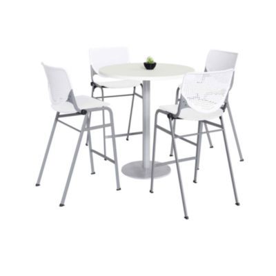 TABLE,4 WHT STOOLS,WH
