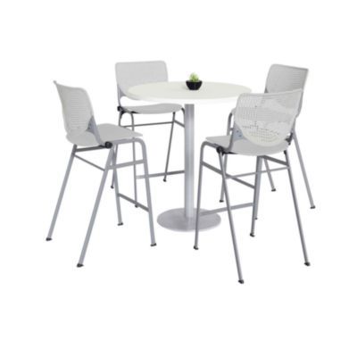 TABLE,4 LGRY STOOLS,WH