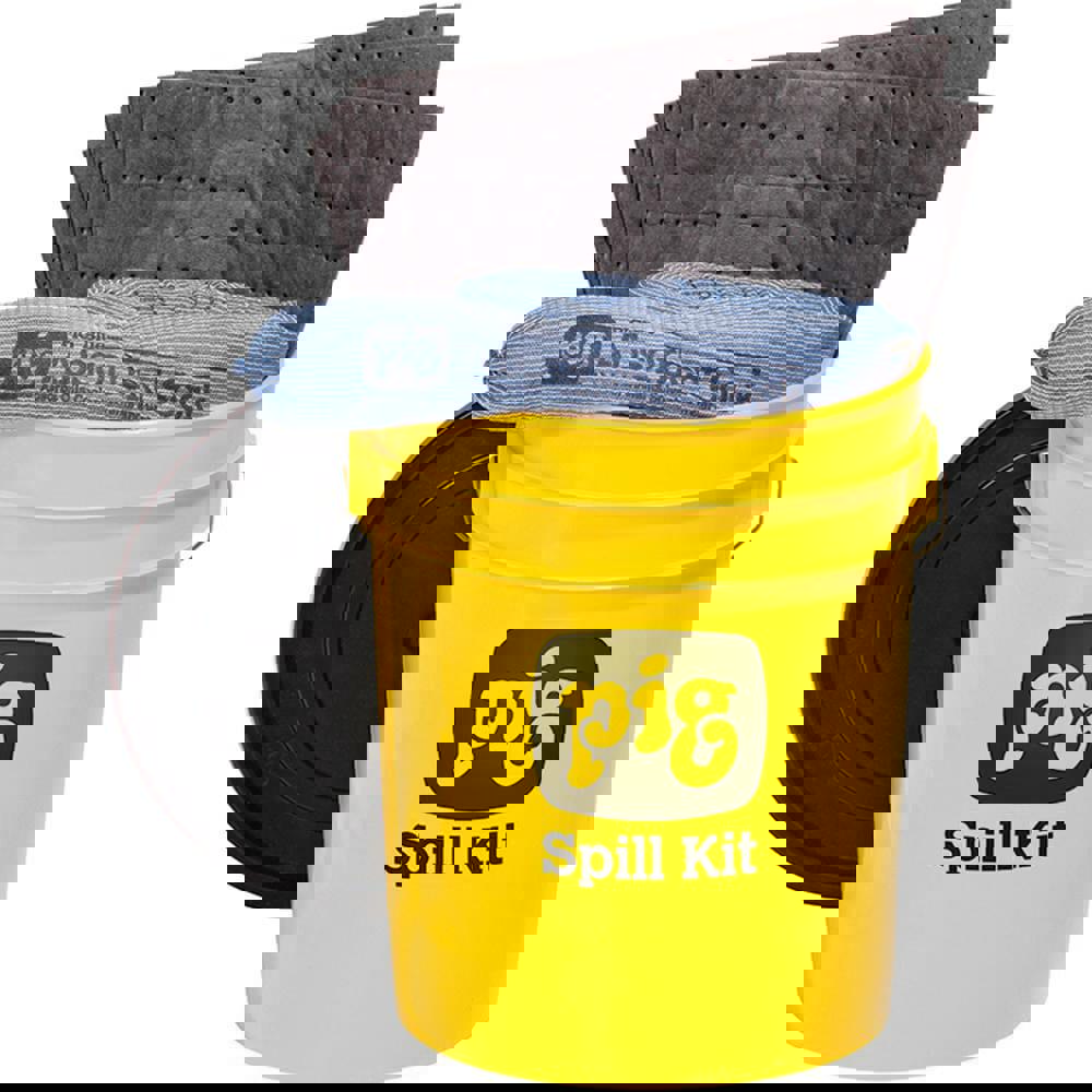 Spill Kits; Kit Type: Universal Spill Kit; Container Type: Bucket; Container Size (Lb.): 5 gal; Absorption Capacity: 3.5 gal; Color: Hi-Vis Yellow; Portable: Yes; Capacity per Kit (Gal.): 3.5 gal