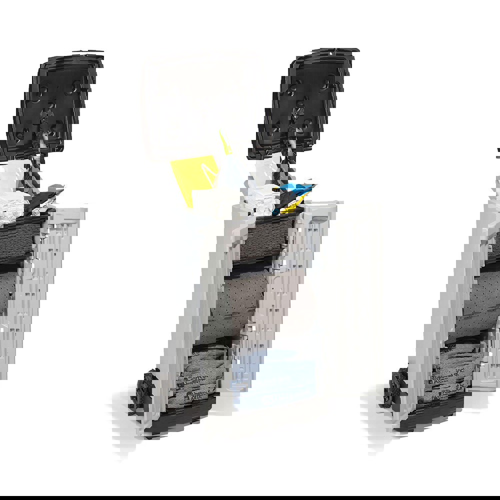 Spill Kits; Kit Type: Universal ; Container Type: Cart ; Container Size (Lb.): 42.00 ; Absorption Capacity: 20gal ; Color: Gray ; Container Material: Polyethylene