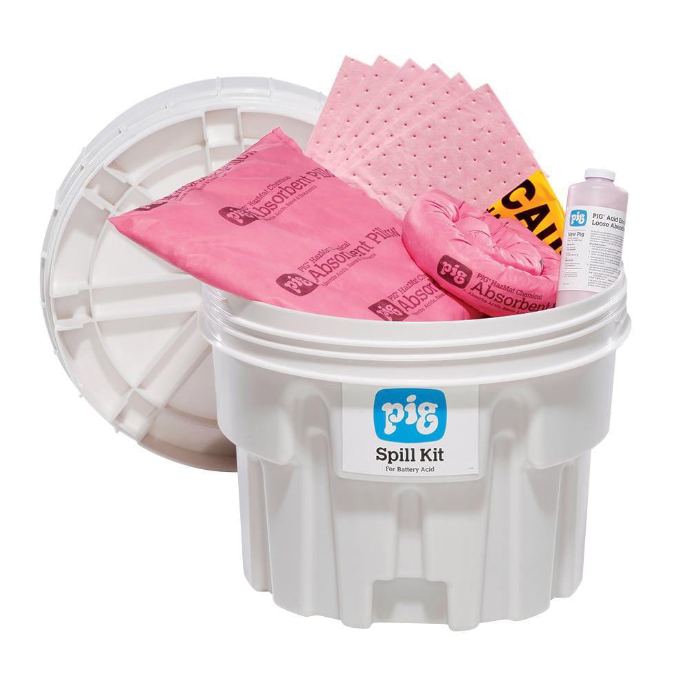 Spill Kits; Kit Type: Battery Acid Spill Kit ; Container Type: Overpack ; Absorption Capacity: 11.7gal ; Color: White