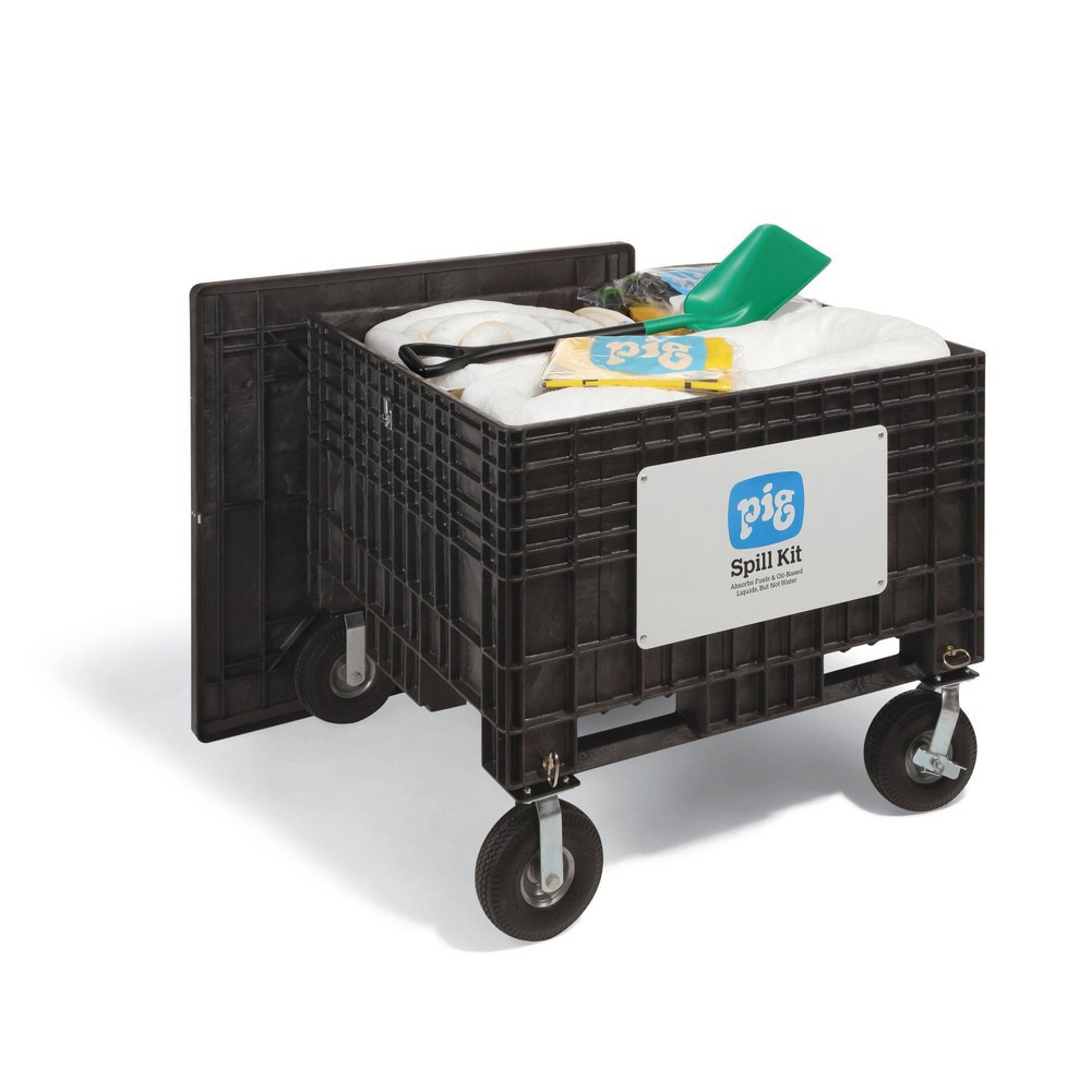 Spill Kits; Kit Type: Oil-Based Liquids ; Application: Oil Only ; Container Type: Chest ; Container Size (Gal.): 80 ; Color: White ; Container Material: Polypropylene