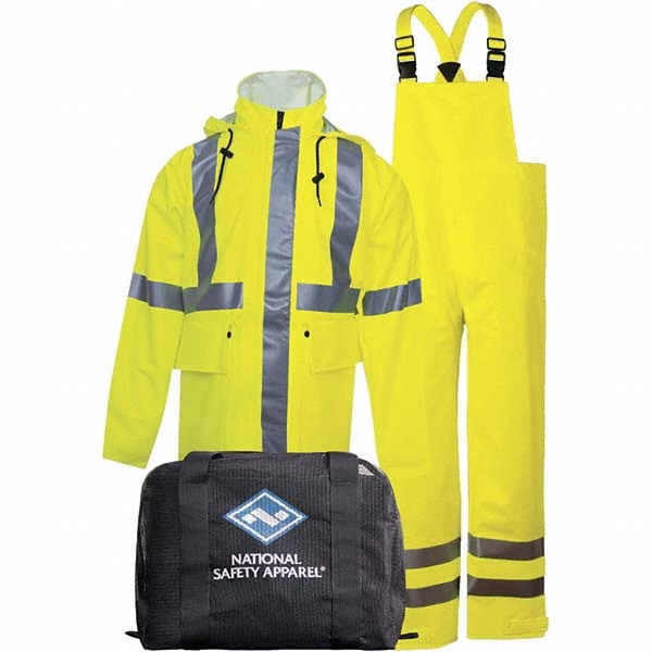 Suit with Pants: Size 3XL, ANSI 107-2010, High-Visibility Yellow, Polyurethane
