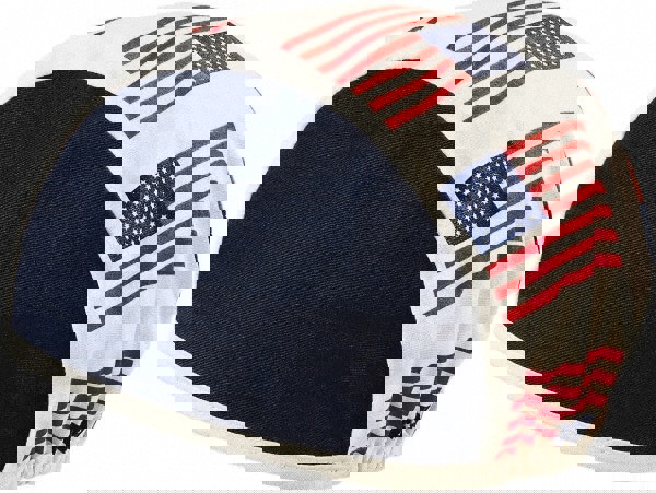 Skull Cap: Cotton, Elastic Closure, Blue, Red & White, Size Universal, Flag