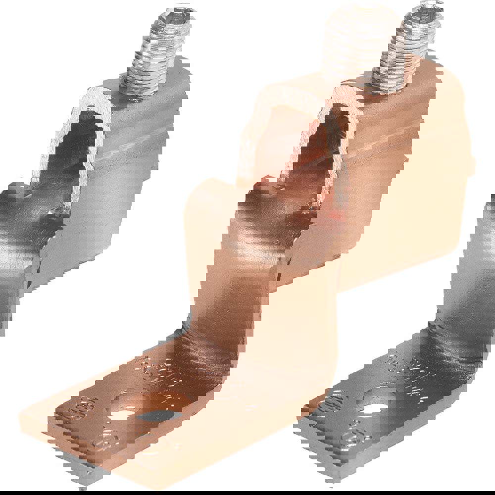 Rectangle Ring Terminal: Non-Insulated, 2 to 4/0 (Strand) AWG, Lug Connection