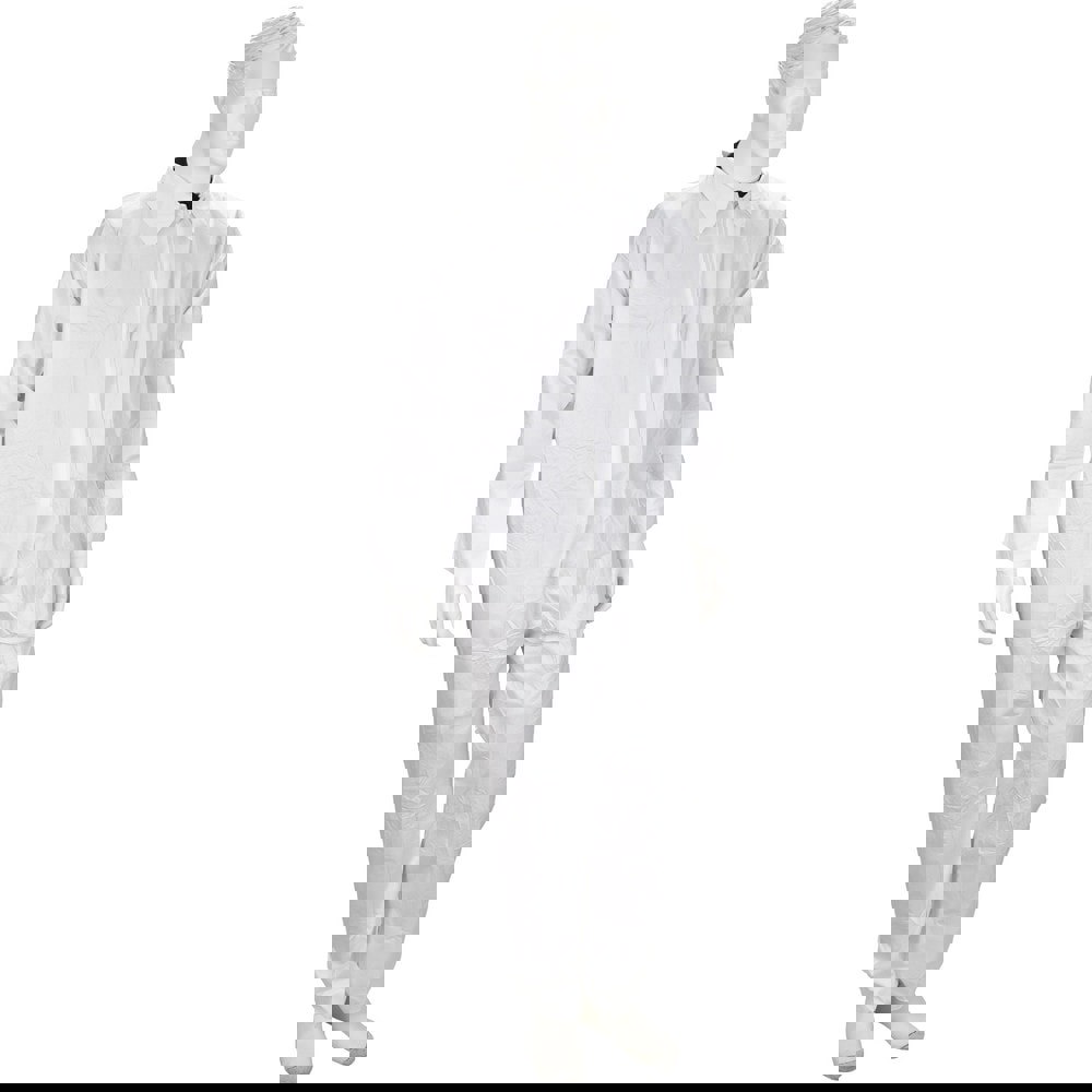 Non-Disposable Rain & Chemical-Resistant Coveralls: Size 3X-Large, White, Film Laminate