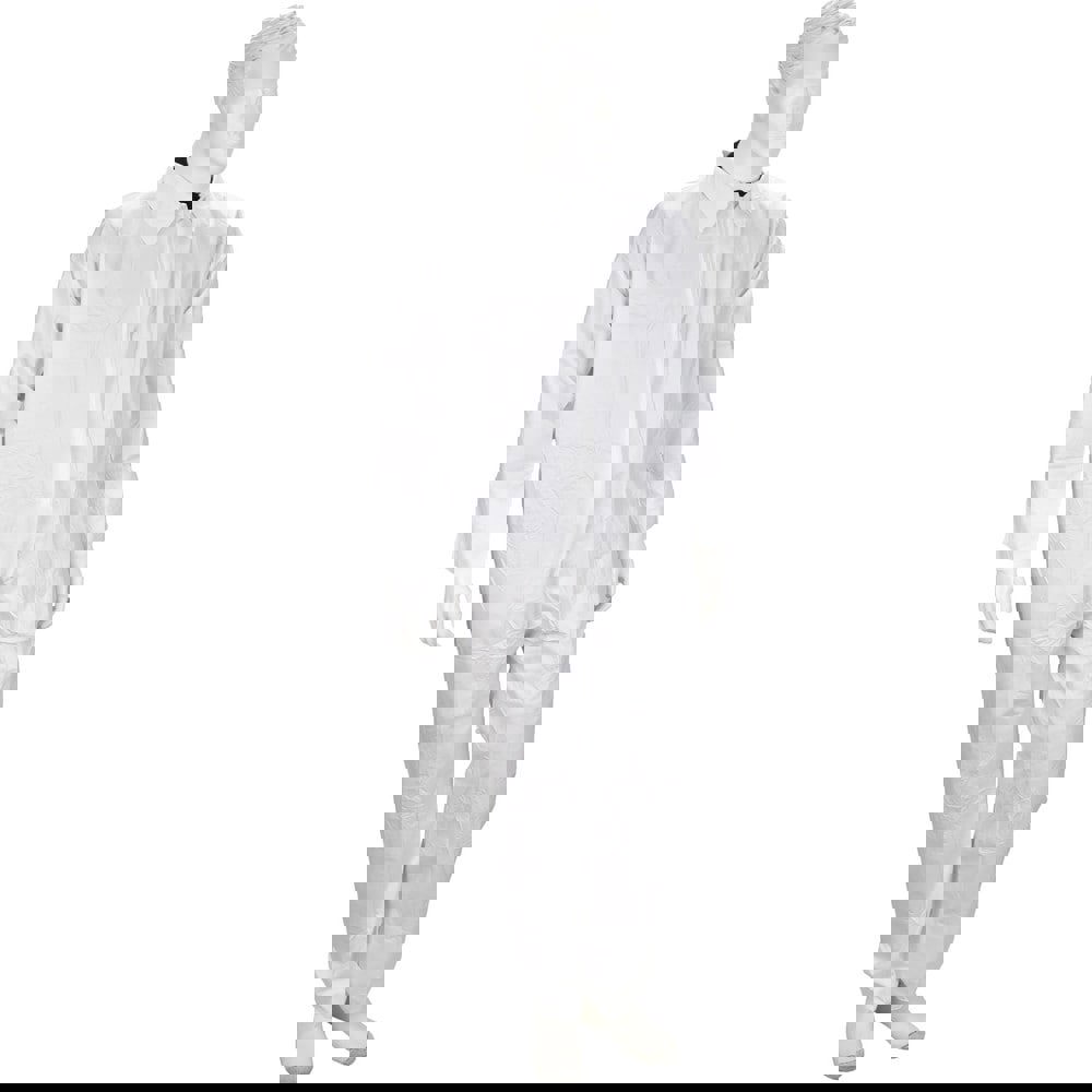 Non-Disposable Rain & Chemical-Resistant Coveralls: Size 4X-Large, White, Film Laminate