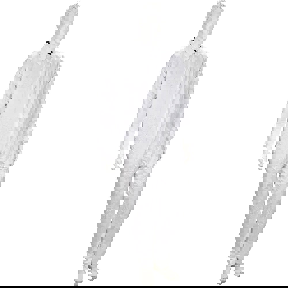 Disposable Coveralls: Size 5X-Large, 1.6 oz, Film Laminate, Zipper Closure