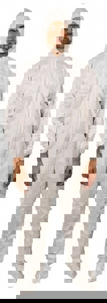 Coverall: White, Non-Disposable, Medium, 50G, Pack