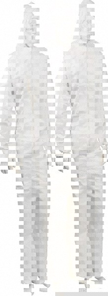 Coverall: White, Non-Disposable, Small, 50G, Pack