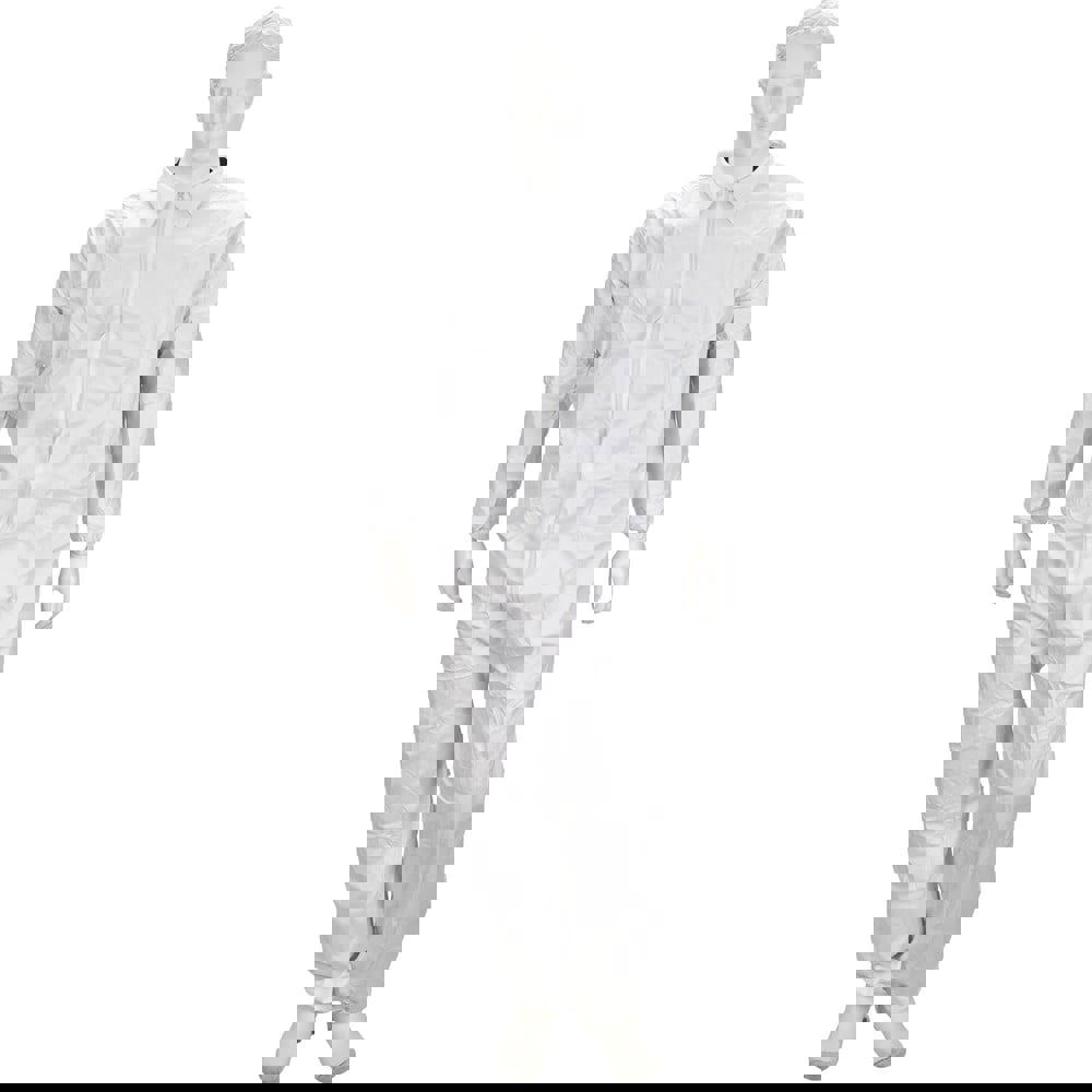 Coverall: White, Non-Disposable, Small, 50G, Pack