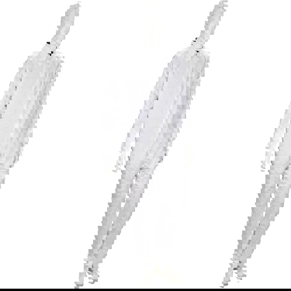 Coverall: White, Non-Disposable, Small, 50G, Pack