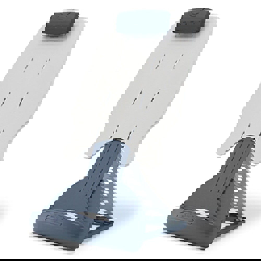 Insight Adjustable Desktop Copyholder, Plastic, Holds 50 Sheets, Gray/dark Blue