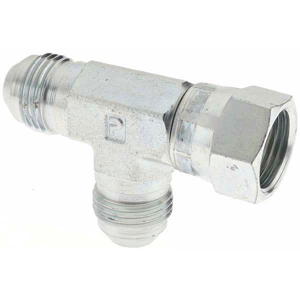 Steel Flared Tube Swivel Run Tee: 1/2