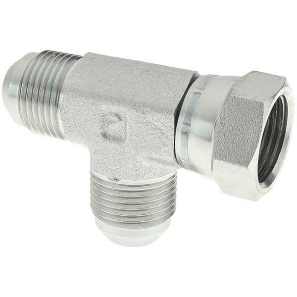 Steel Flared Tube Swivel Run Tee: 3/4