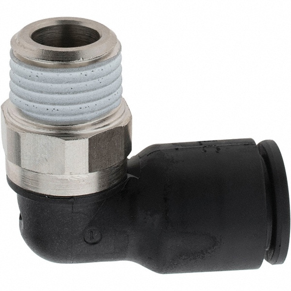 Push-To-Connect Tube to Male BSPT Tube Fitting: Male Elbow, 1/4