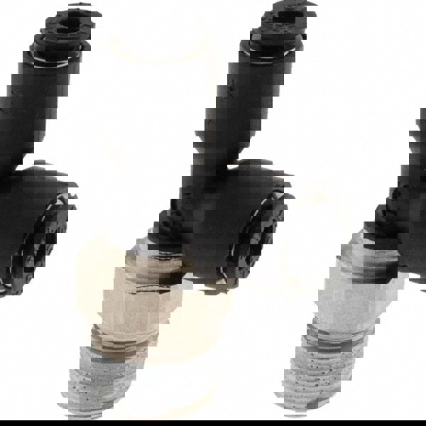 Push-To-Connect Tube Fitting: Male Run Tee, 1/8