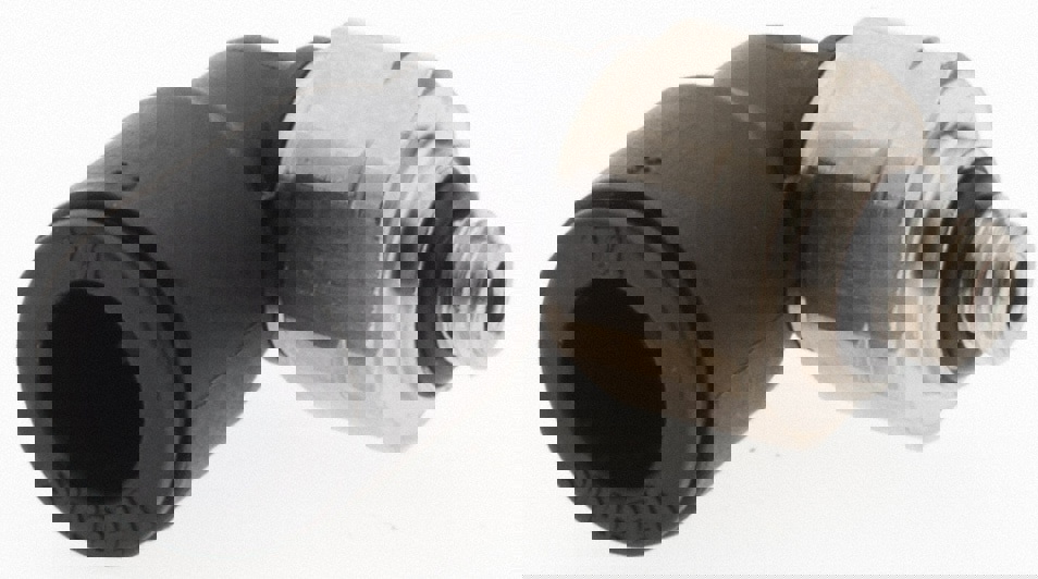 Push-To-Connect Tube Fitting: Male Elbow, #10-32 Thread, 1/4