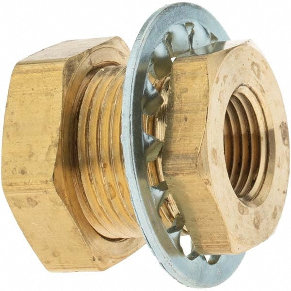 Industrial Pipe Anchor Coupling: 3/8-18 Female Thread, 1-14 Male Thread, MNPTF x FNPTF
