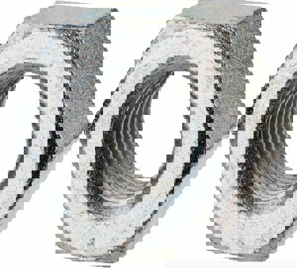 Heavy Hex Nut: 1-1/8-7, Grade 2 Steel, Zinc Finish