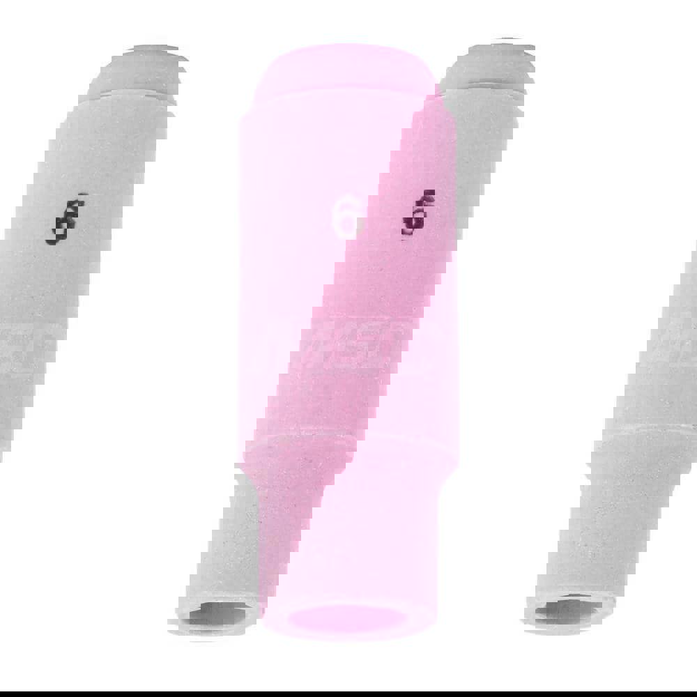 TIG Torch Nozzles; Nozzle Size: #6 ; Overall Diameter: Standard ; Material: Alumina ; Orifice Opening: 10.0 mm ; For Use With: PTA-17; PTA-26; PTW-18 ; Standards: 10N48