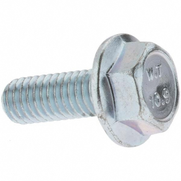 Hex Head Cap Screw: M6 x 1.00 x 16 mm, Grade 10.9, Zinc-Plated
