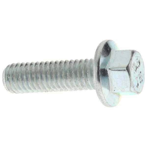 Smooth Flange Bolt: M6 x 1 Metric, 20 mm Length Under Head