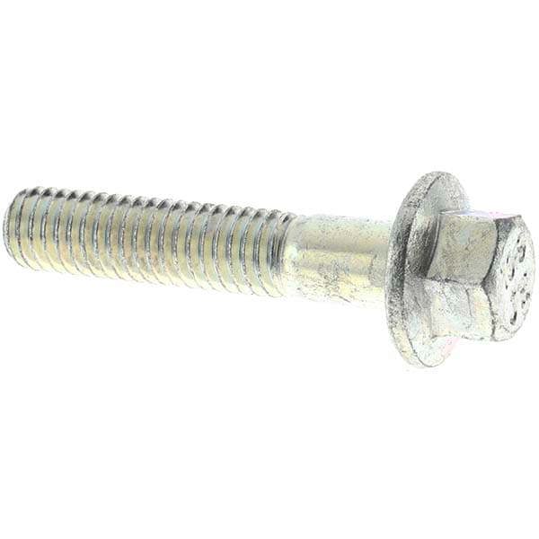 Smooth Flange Bolt: M6 x 1 Metric, 30 mm Length Under Head, Partially Threaded