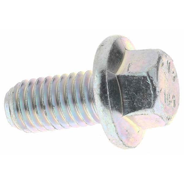 Smooth Flange Bolt: M8 x 1.25 Metric, 16 mm Length Under Head, Fully Threaded