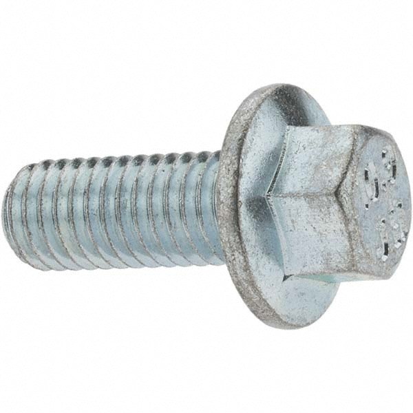Smooth Flange Bolt: M8 x 1.25 Metric, 20 mm Length Under Head, Fully Threaded