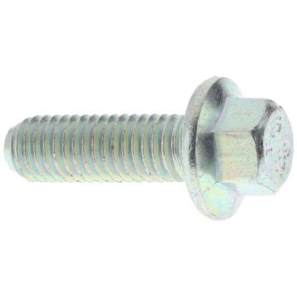Smooth Flange Bolt: M8 x 1.25 Metric, 25 mm Length Under Head, Fully Threaded
