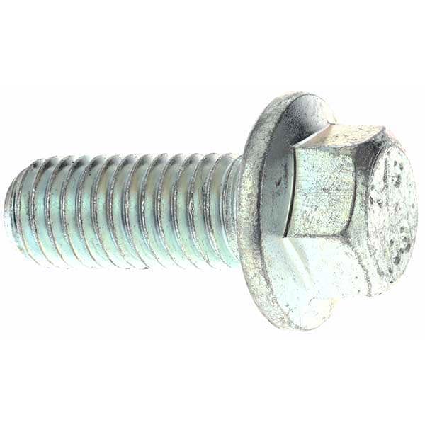 Smooth Flange Bolt: M10 x 1.5 Metric, 25 mm Length Under Head, Fully Threaded