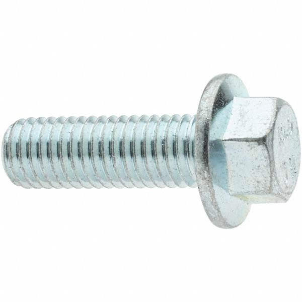 Smooth Flange Bolt: M10 x 1.5 Metric, 30 mm Length Under Head, Fully Threaded