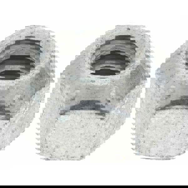 Hex Lock Nut: Distorted Thread, 1/4-20, Grade C Steel, Zinc-Plated with Wax