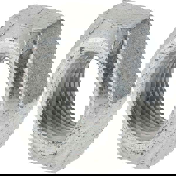 Hex Lock Nut: Distorted Thread, 3/8-16, Grade C Steel, Zinc-Plated with Wax