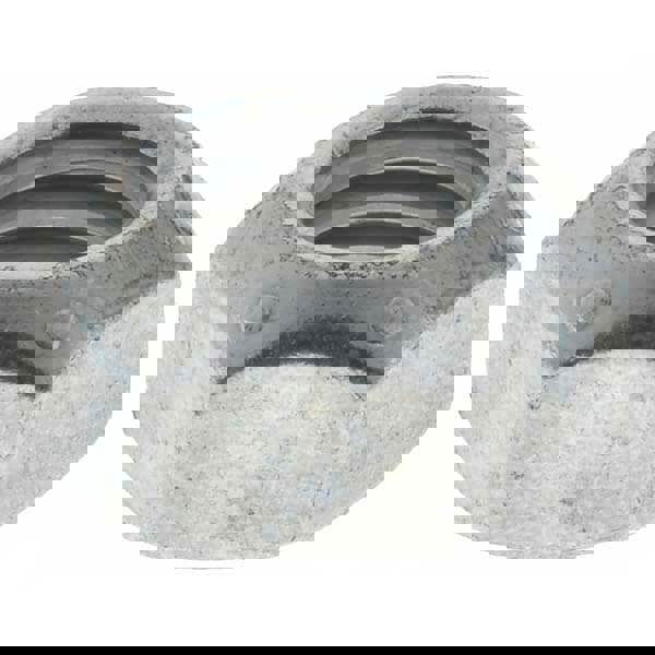 Hex Lock Nut: Distorted Thread, 7/16-14, Grade C Steel, Zinc-Plated with Wax