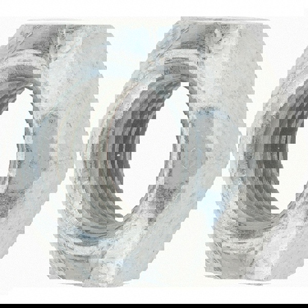 Hex Lock Nut: Distorted Thread, 1/2-13, Grade C Steel, Zinc-Plated with Wax