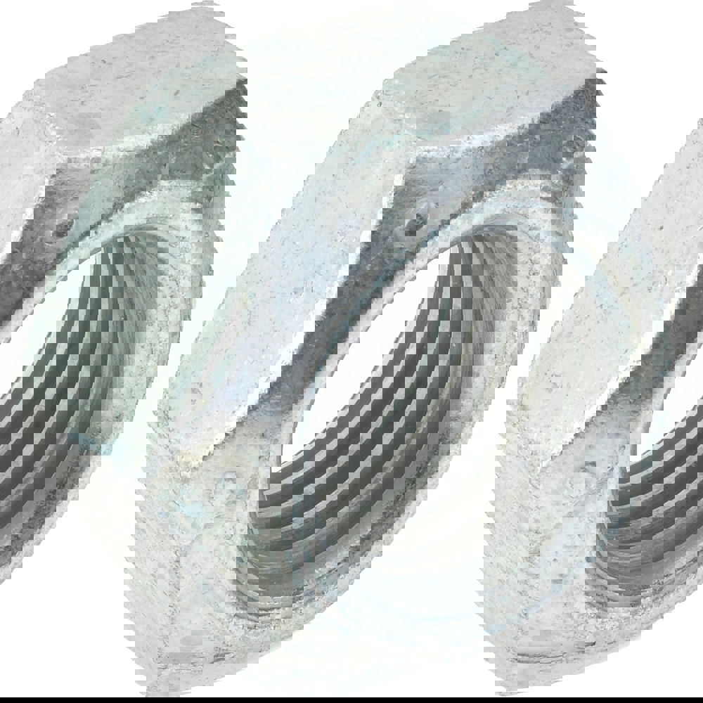 Hex Lock Nut: Distorted Thread, 3/4-10, Grade C Steel, Zinc-Plated with Wax