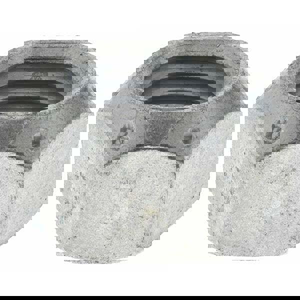 Hex Lock Nut: Distorted Thread, 1-1/8-7, Grade C Steel, Zinc-Plated with Wax