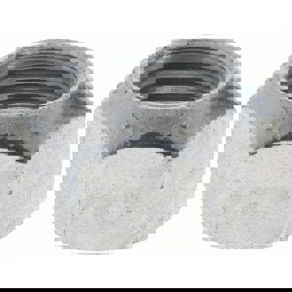 Hex Lock Nut: Distorted Thread, 1/2-20, Grade C Steel, Zinc-Plated with Wax