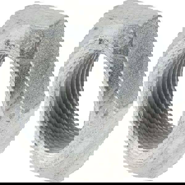 Hex Lock Nut: Distorted Thread, 7/8-14, Grade C Steel, Zinc-Plated with Wax