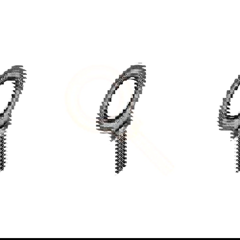 Fixed Lifting Eye Bolt: With Shoulder, 1,800 lb Capacity, 7/16-14 Thread, Grade 1030 Steel