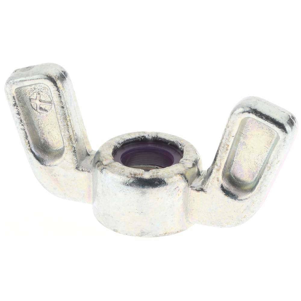 5/16-18 UNC, Zinc Plated, Zinc Alloy Nylon-Insert Locking Wing Nut