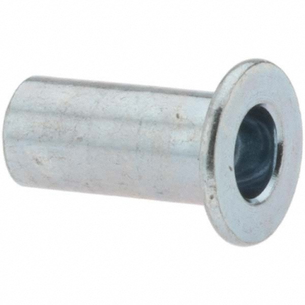 Rivet Nuts; Nut Type: Open End ; Material: Steel ; Minimum Grip: 0.01in ; Maximum Grip: 0.08in ; Finish: Cadmium-Plated ; Thread Size: #10-24