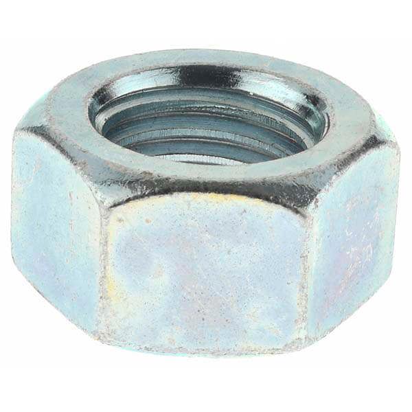 Hex Nut: 7/8-9, Grade 8 Steel, Zinc Clear Finish